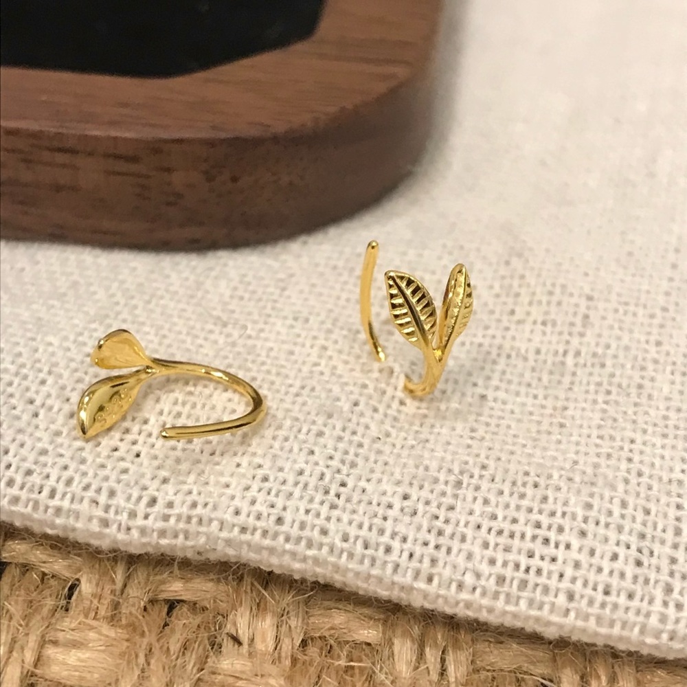 Leaf Earrings,Leaf Hoop Earrings cute Hoop Earrings 925 Sterling Silver Earrings